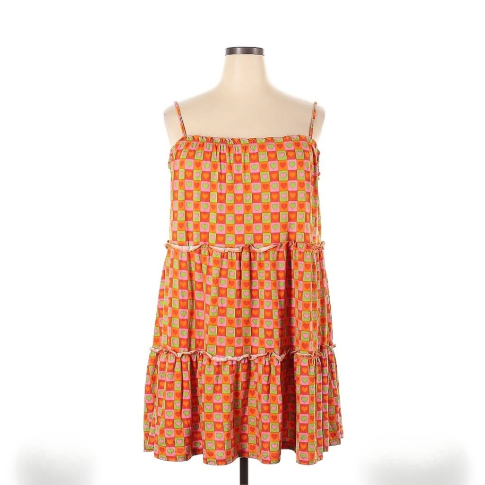 Urban Threads Colorful Sleeveless Tiered Dress